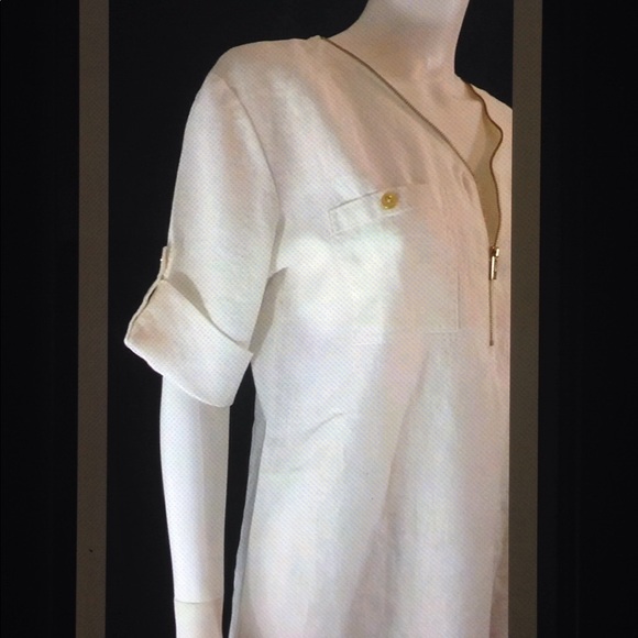 Company Ellen Tracy Linen High Low Hem Tunic Top - Picture 6 of 8